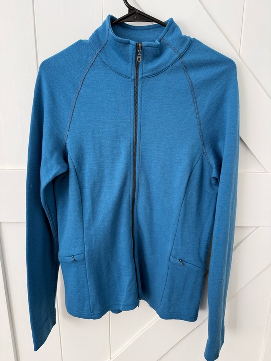 ibex Jackets & Blazers - USA Ibex Full Zip 100% Merino Wool Cardigan Sweater Jacket Blue Athletic L